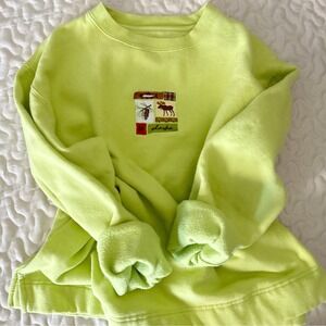 Vintage Embroidered Alaska Outdoor Crewneck Sweatshirt Green Women's Medium